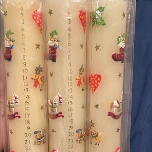 Festive Cream Advent Candles with Gold Stars (Set of 3)